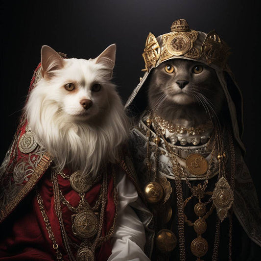 Beautiful Religious Art Portrait My Dog Cat
