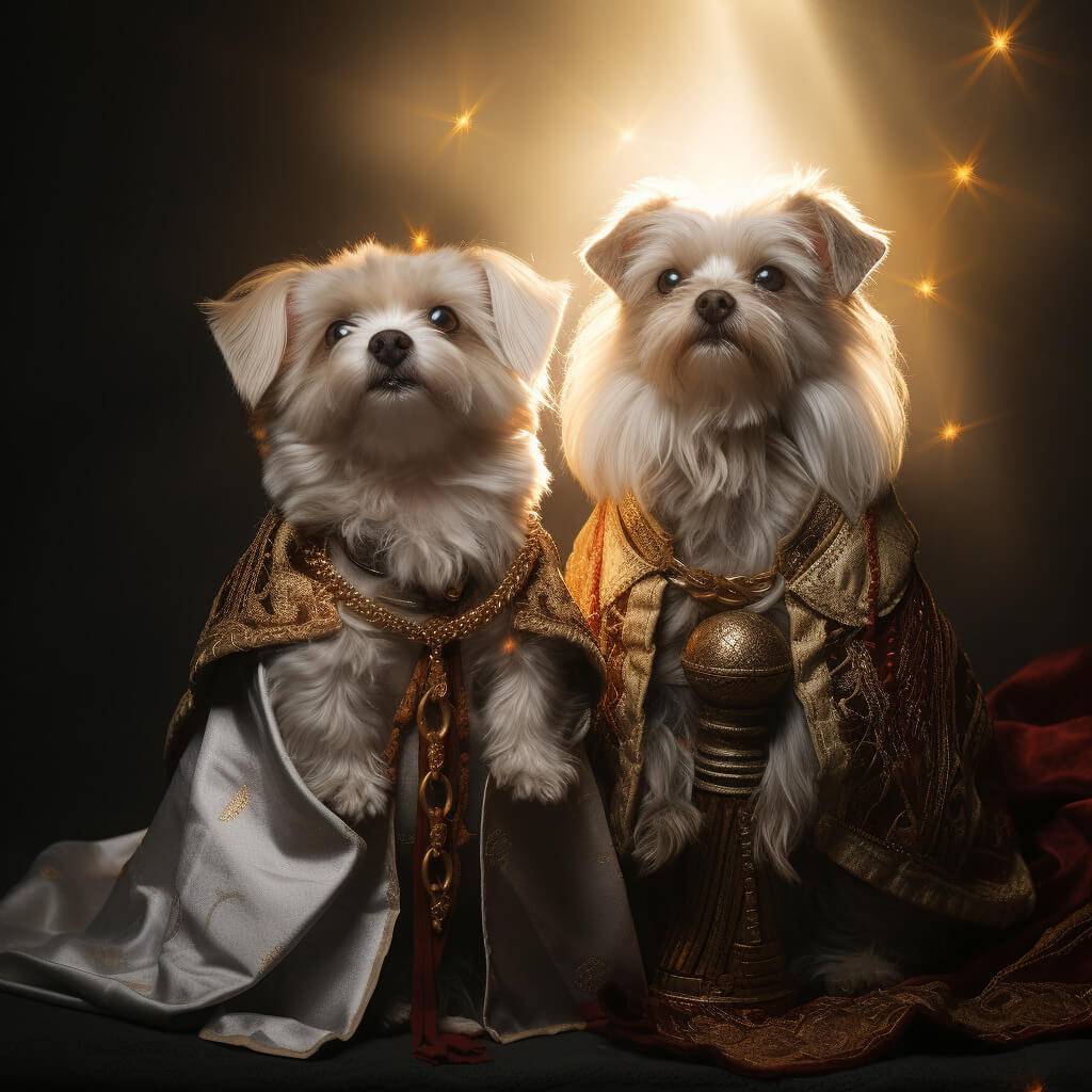 Great Religious Paintings Cat Dog Portraits Painting