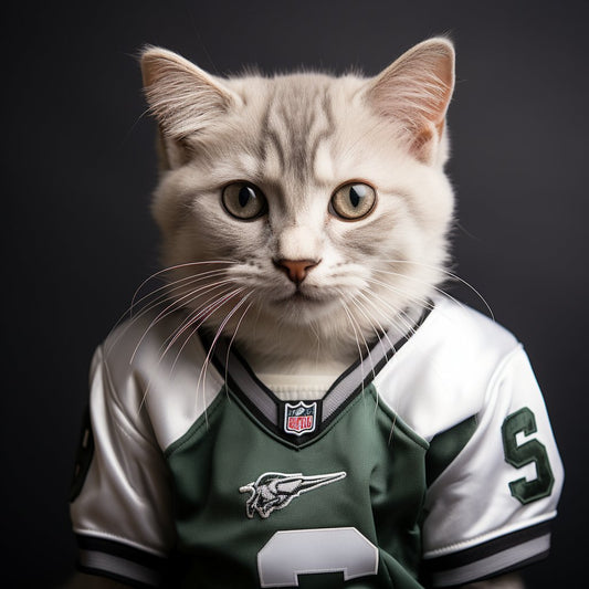 Vintage Football Art Funny Cat Canvas Art