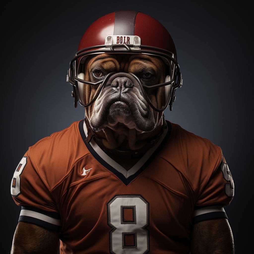 Football Player Line Art Personalized Dog Canvas Art