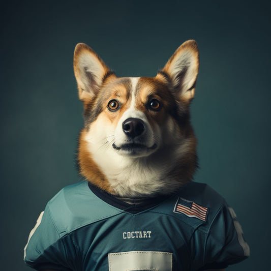 Metal Football Player Wall Art Custom Canvas Dog Prints
