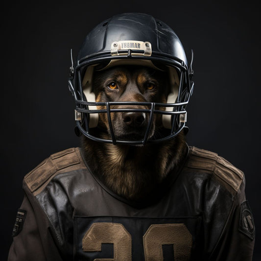 Retro Football Art Large Dog Canvas