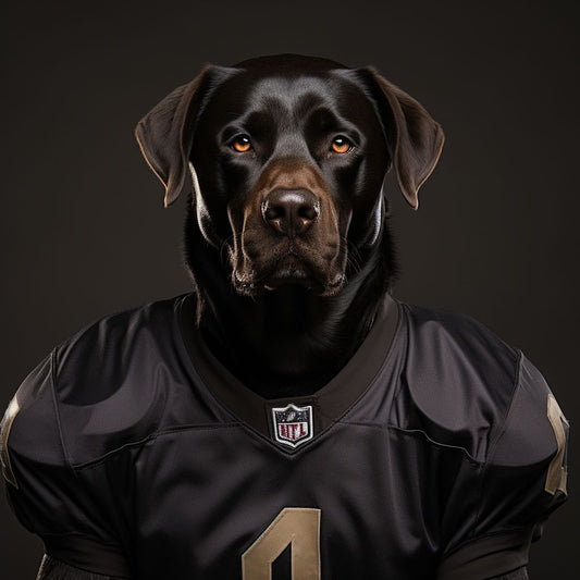 Black And White Football Canvas Black Dog Canvas Art