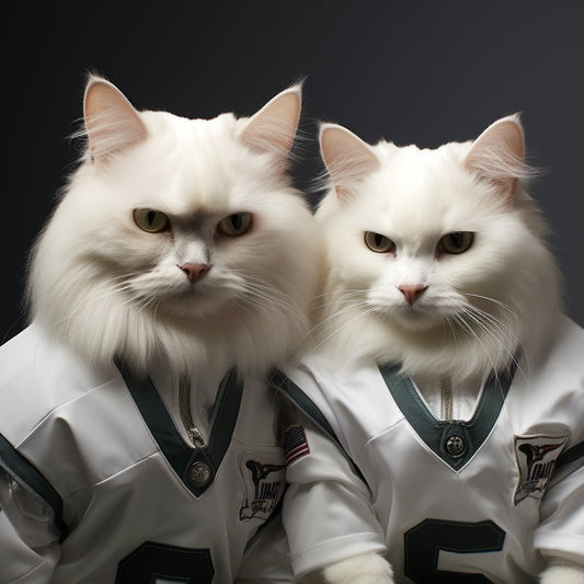 Black And White American Football Art Pop Cat Portrait Image