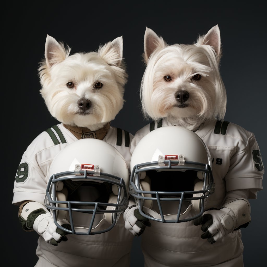 Funny American Football Photos Big Dog Portrait Art