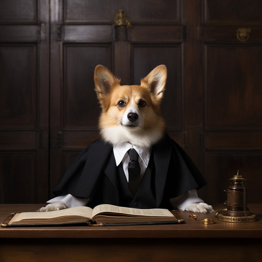 Bench And Justice In Art Canvas Print Dog
