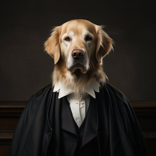Honorable Judge'S Focus Black Dog Canvas Prints