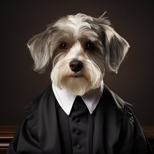 Legal Wisdom Showcased Family Canvas Print With Dog