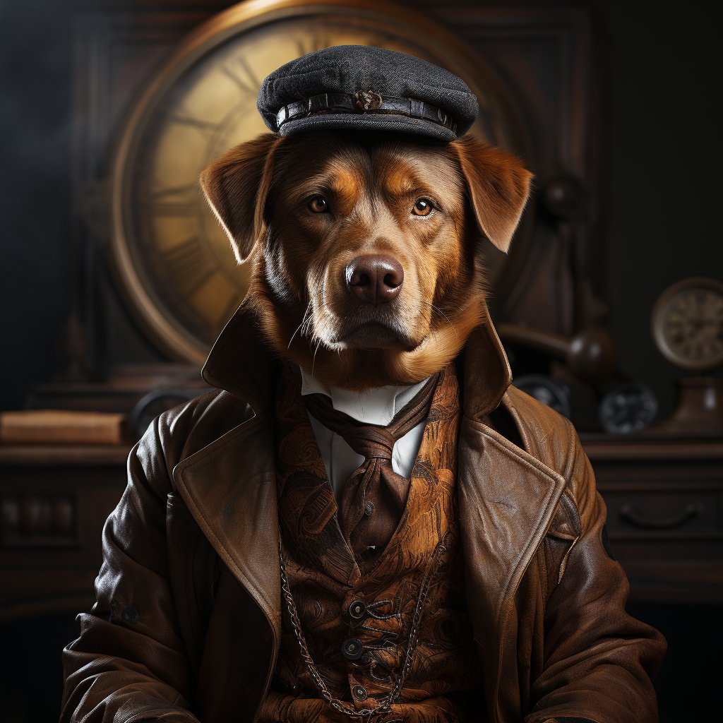 Detective Picture Fantasy Cat Canvas Art