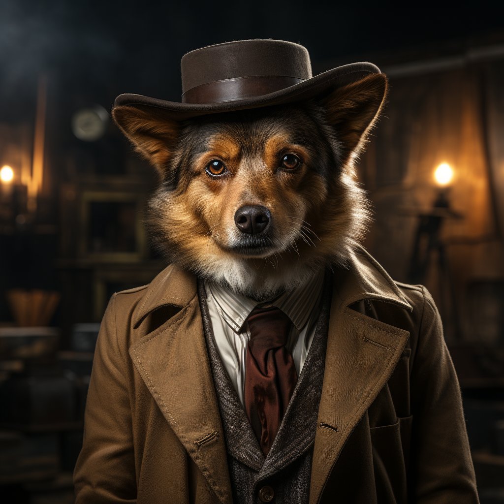 A Picture Of A Detective Canvas Art The Cat