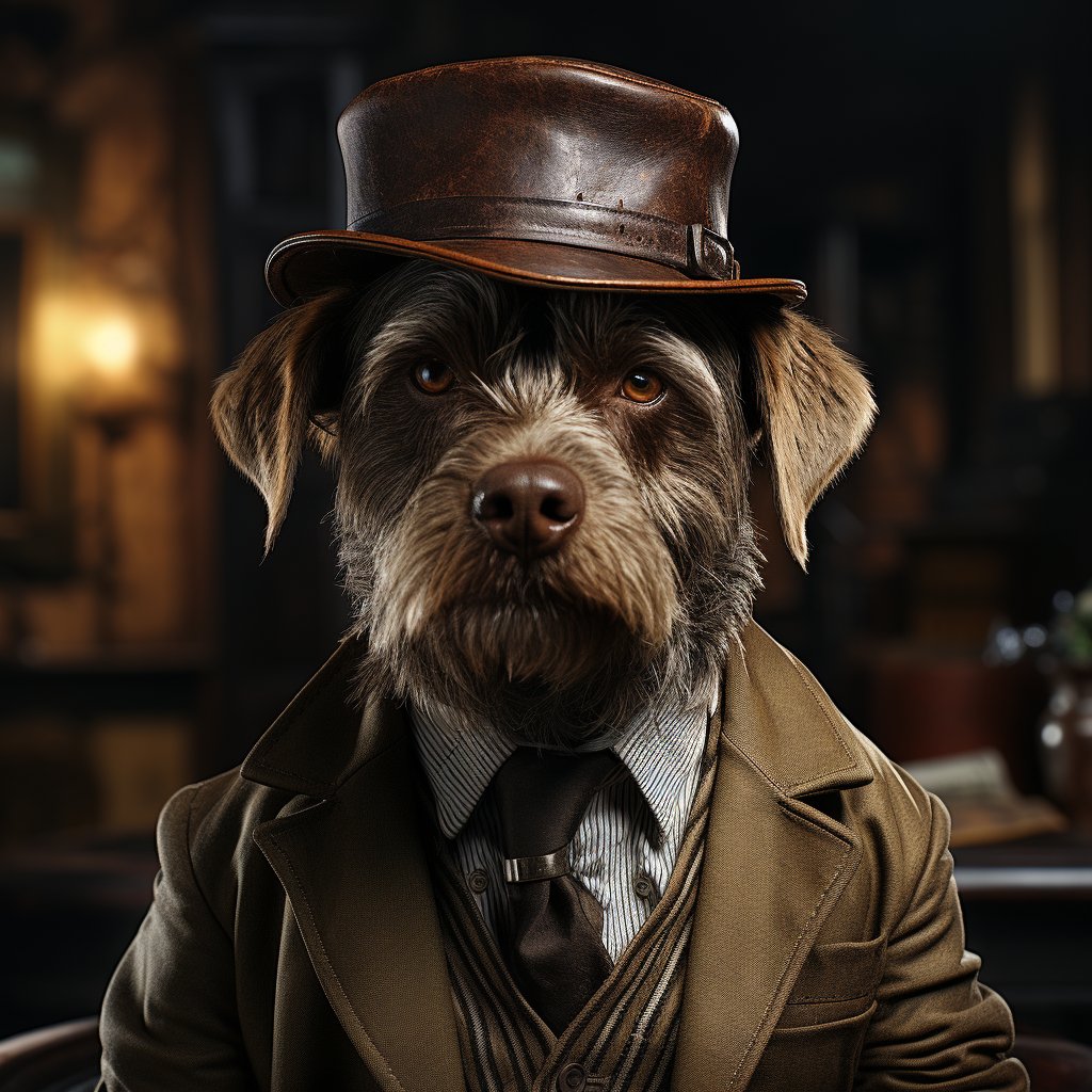 Detective Artwork Pet Portrait Canvas Art