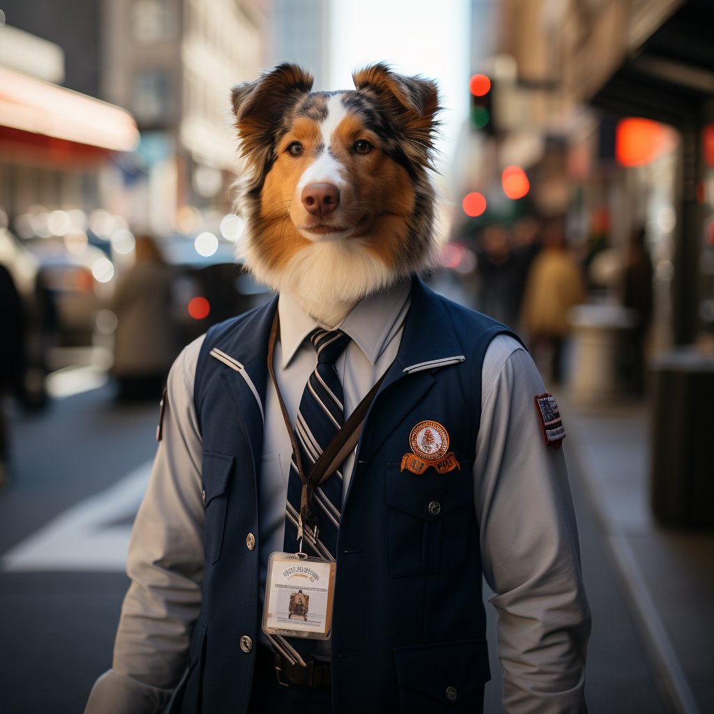 Postman Picture Drawing French Bulldog Canvas Wall Art