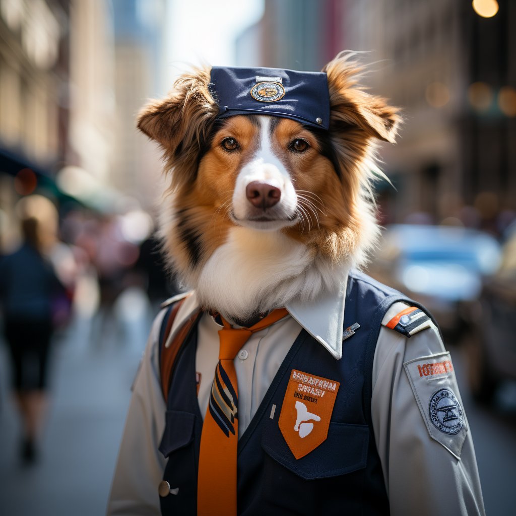 Mailman Image Dog Canvas Artwork Prints