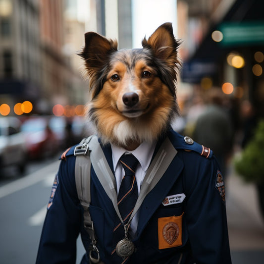 Picture Of A Mailman Dog Digital Canvas Art