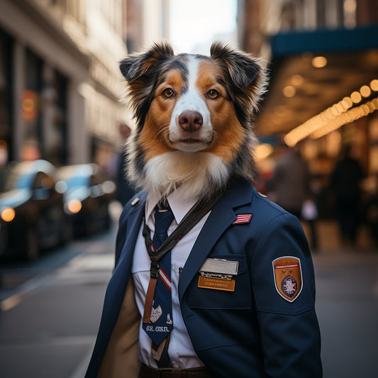 Custom Dog Canvas Art Picture Of Postman Delivering Mail