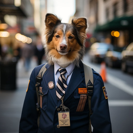 Cartoon Picture Of A Postman Modern Art Canvas Dog