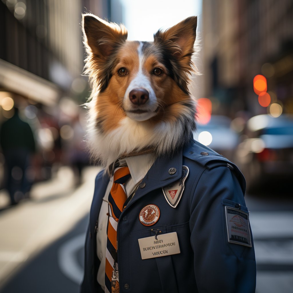 The Postman Street Art English Bulldog Canvas Artwork