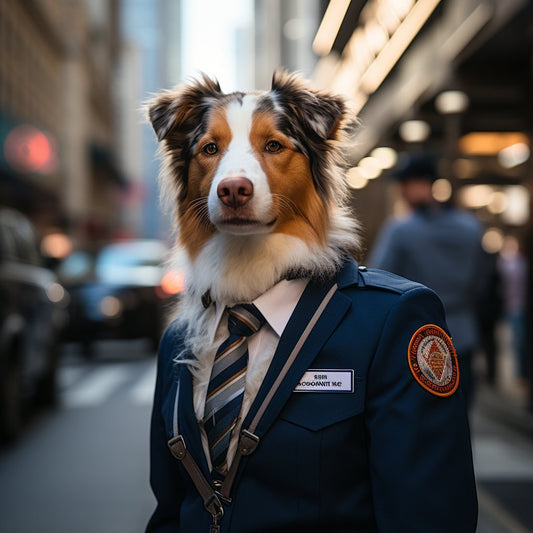 Mailman Painting Vivid Canvas Arts Dogs