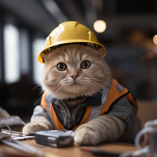 Technical Draftsman Black Cat Wall Art Image