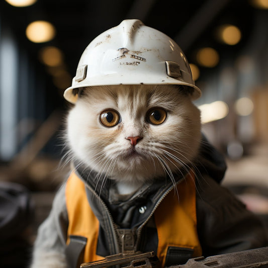 Building Renovator Cat Art Image Cute