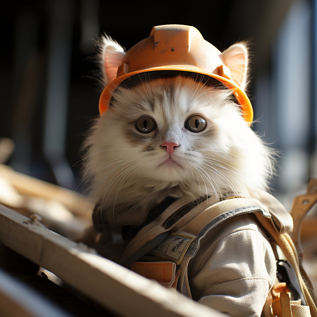 Structural Integrity Expert Cat Simple Art Image