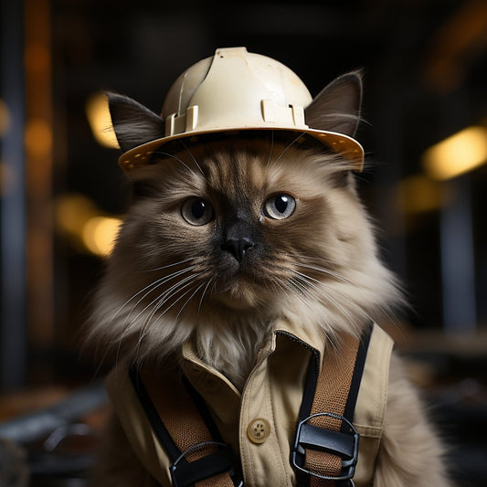 Building Performance Analyst Cat Art Image Funny