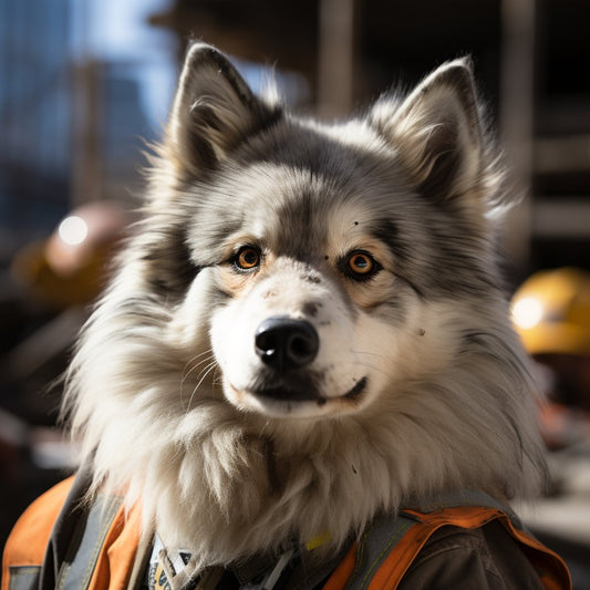 Building Craftsman Dog Prints Canvas Wall Art