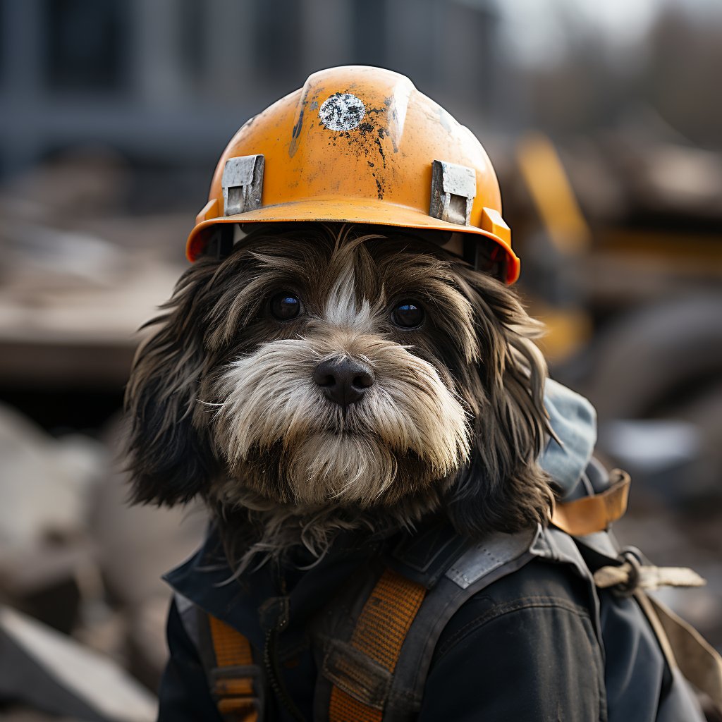 Multifaceted Architect Realistic Dog Canvas Art