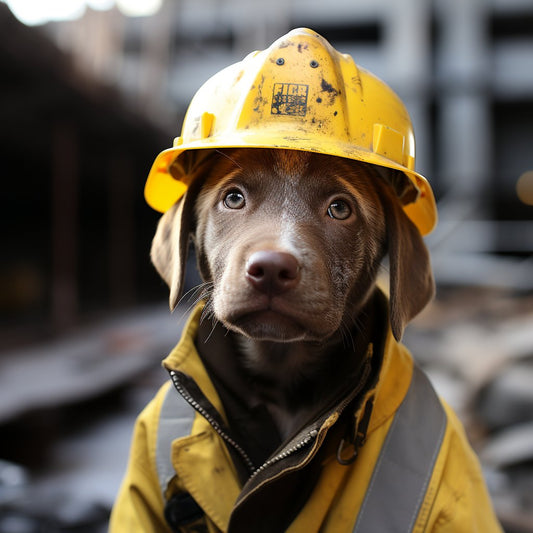 Diligent Construction Worker French Bulldog Canvas Art Print