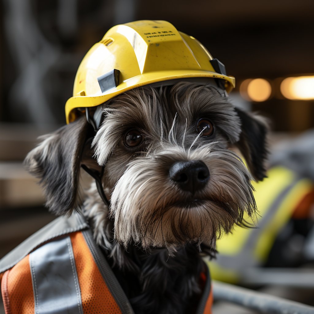 Bulldog Canvas Wall Art Respected Construction Worker