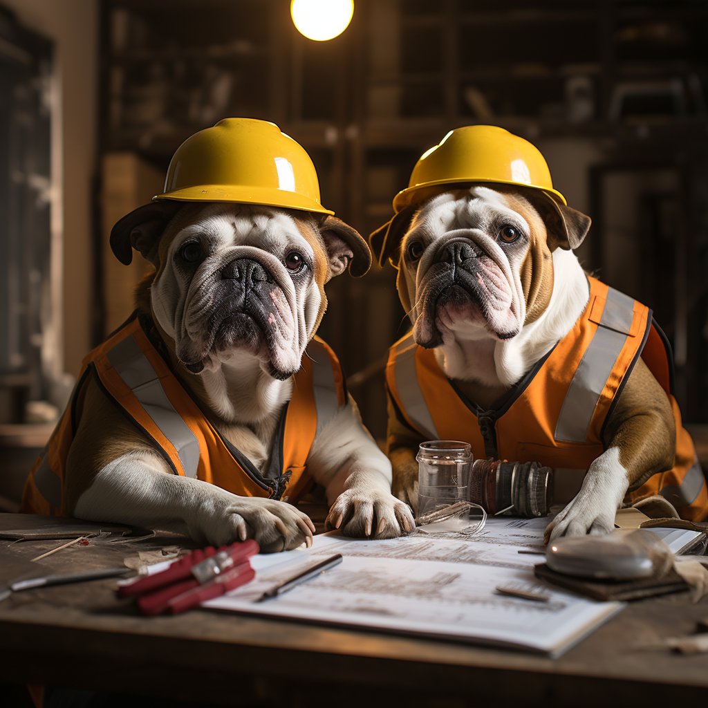 Positive Construction Worker Custom Dog Art Image