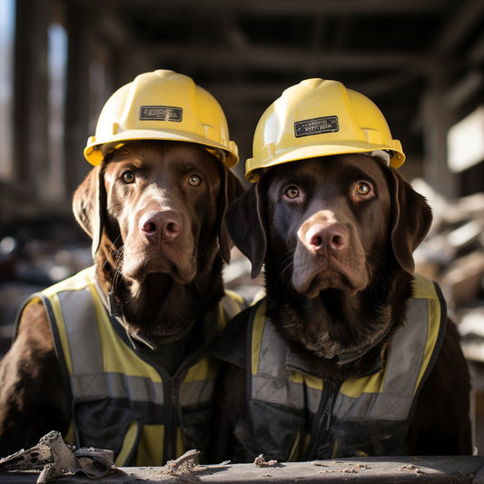 Versatile Construction Worker Big Dog Art Image