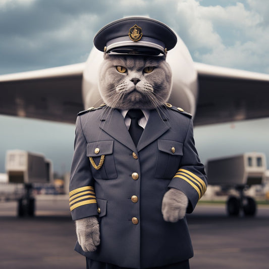 Charismatic Aviator Funny Cat Wall Art Photo