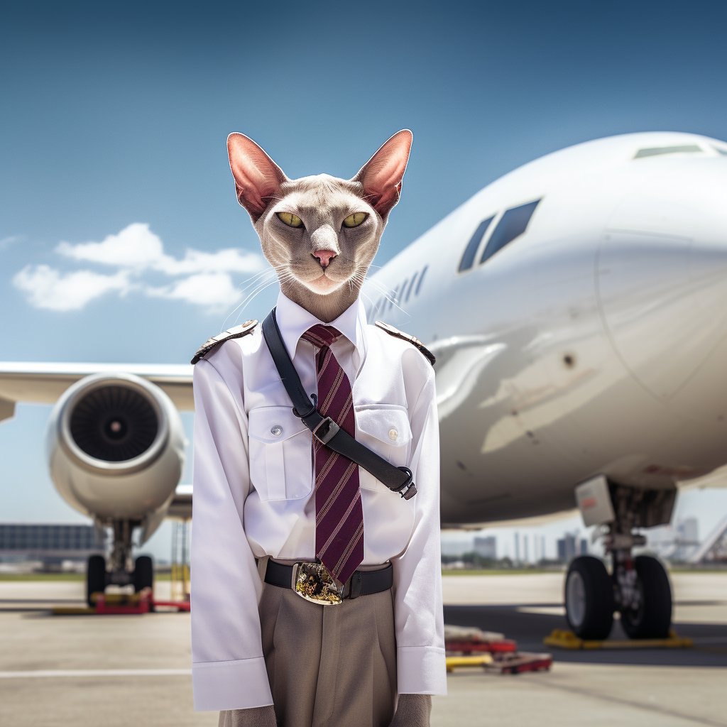 Committed Airman Cute Art Photo Cat