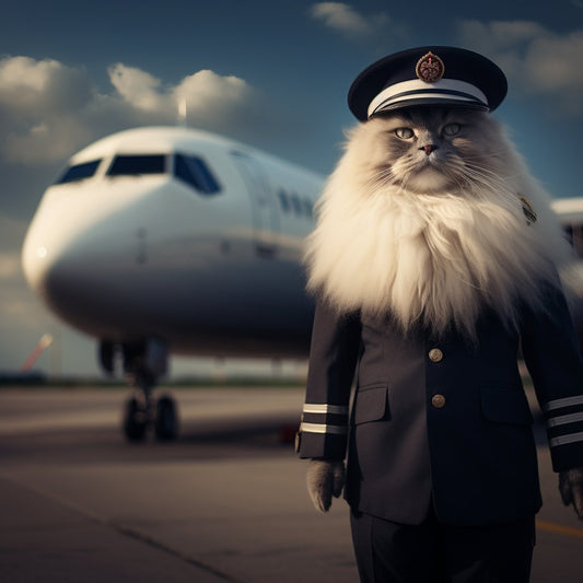 Experienced Pilot Crazy Cat Art Photo