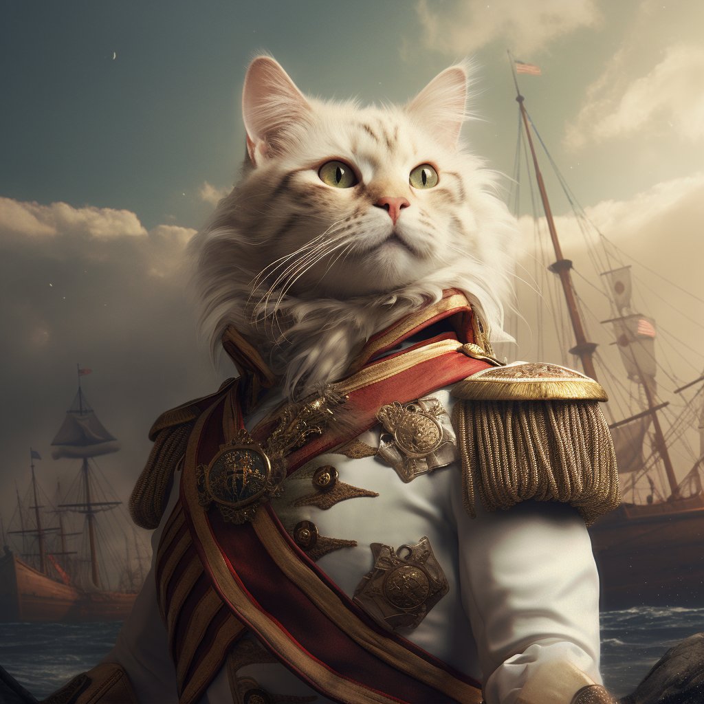 Heroic Naval Admiral Art Photo For Dog