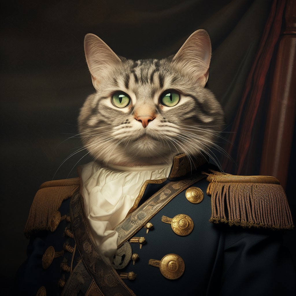 Renowned Sea Admiral Pop Art Photo Bulldog