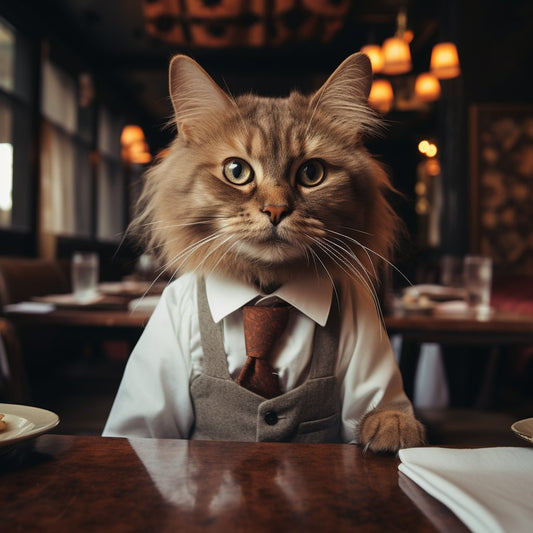 Reliable Waitstaff Cat Prints Wall Art Pic