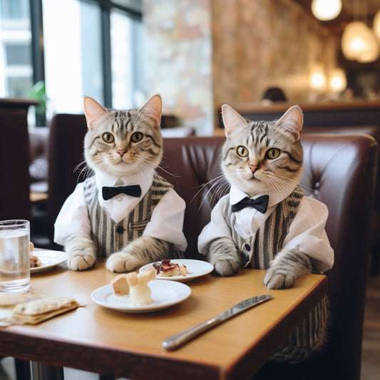 Energetic Waitstaff Cartoon Cat Horror Art Pic