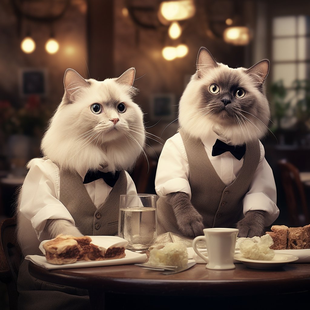Reliable Service Waitstaff Personalized Cat Art Pic