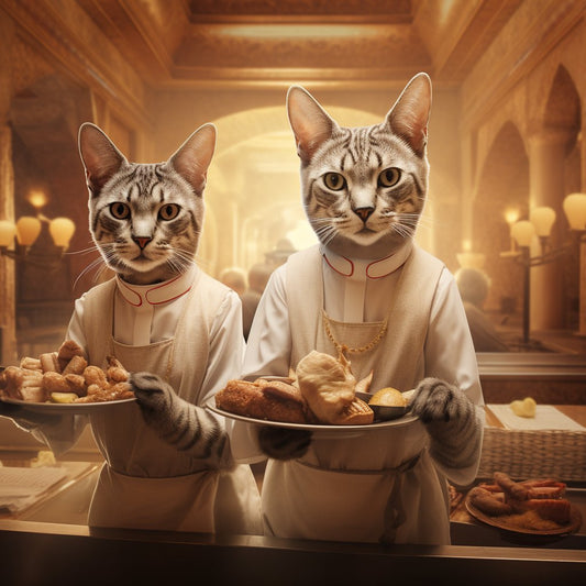Diligent Waiter Art Pic By Cats
