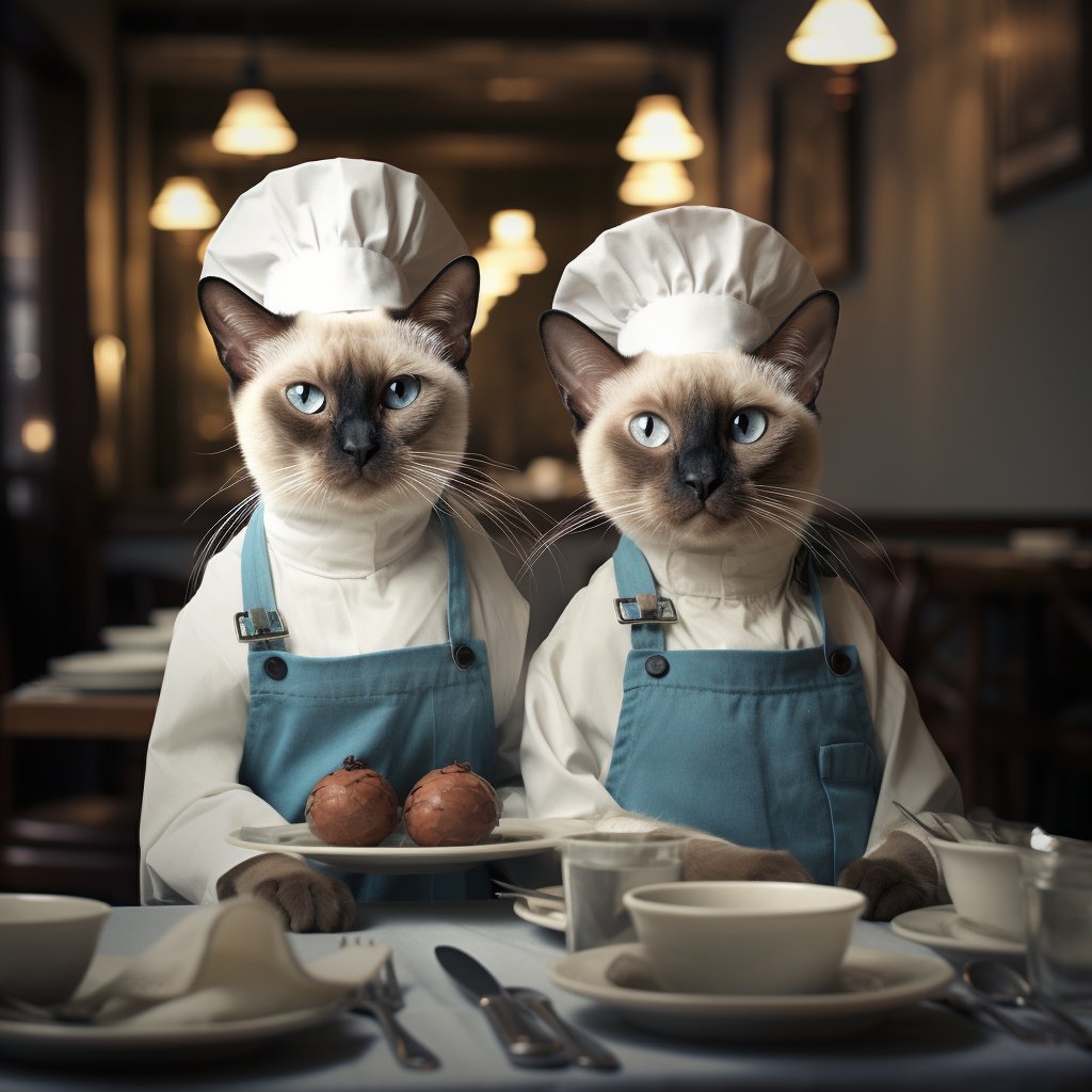 Hospitable Dining Waiter Big Cat Digital Art