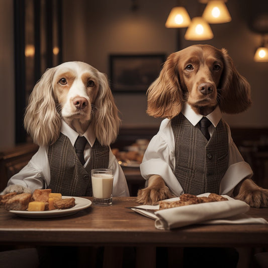 Attentive Dining Waiter Personalized Dog Wall Digital Art