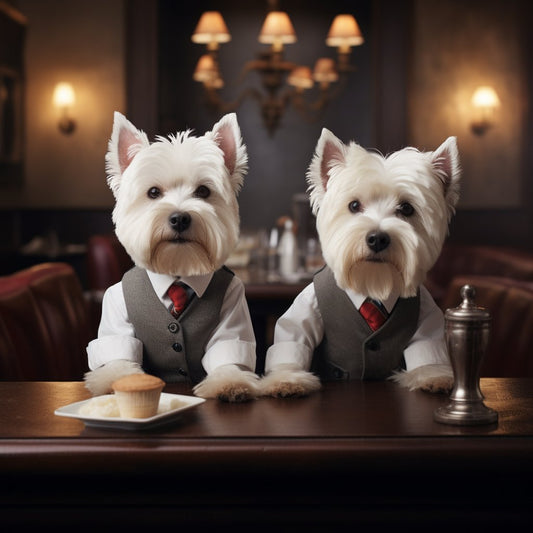 Accommodating Catering Waiter Dog Painting Art Photograph