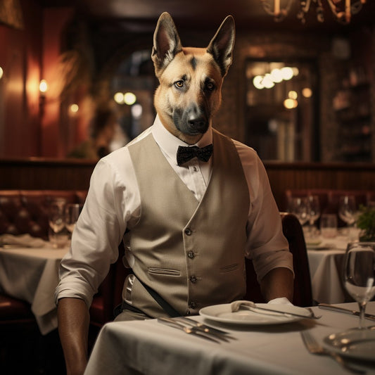 Friendly And Efficient Serving Staff Dog Artwork Canvas Photograph