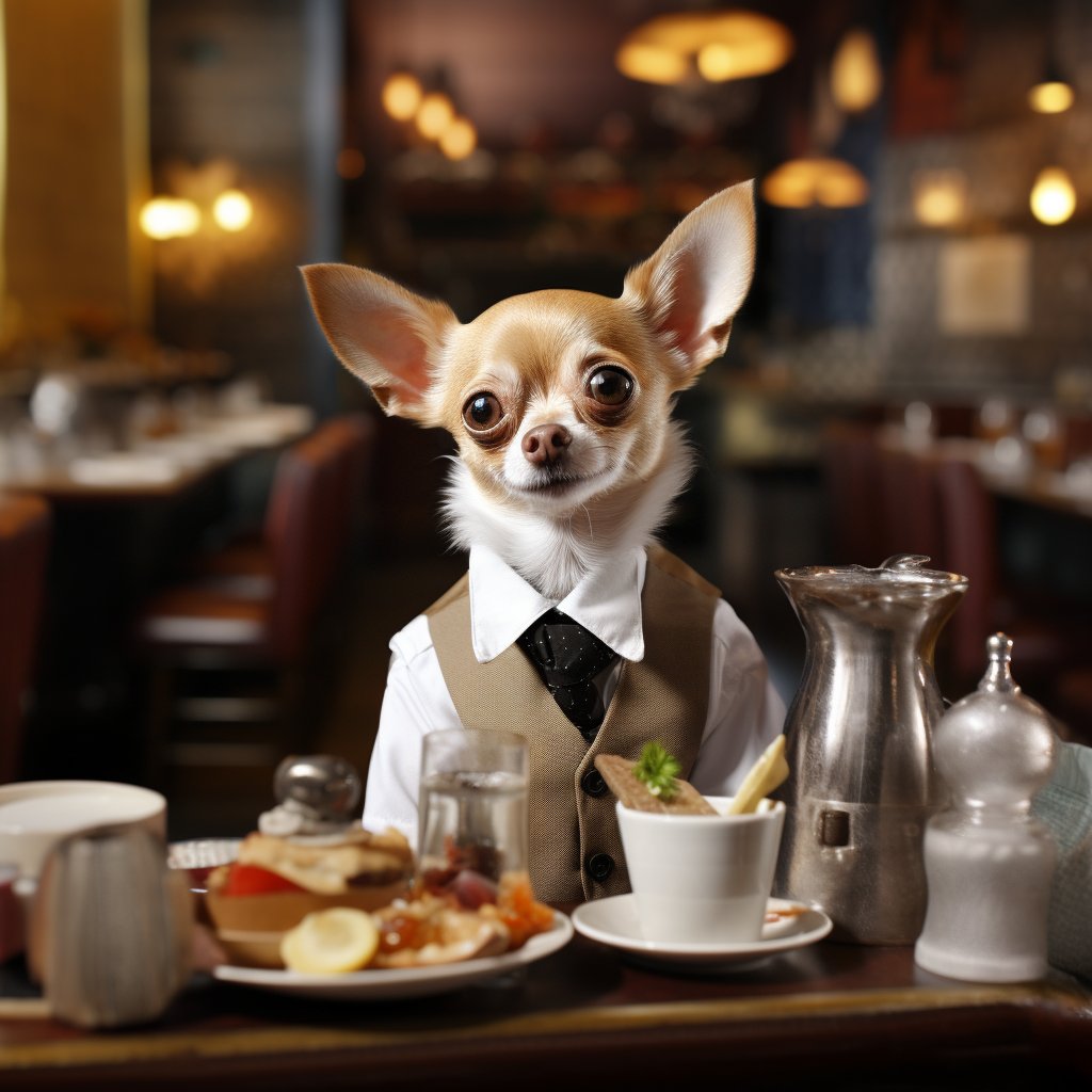 Hardworking Server Staff Dog Prints Wall Art Photograph