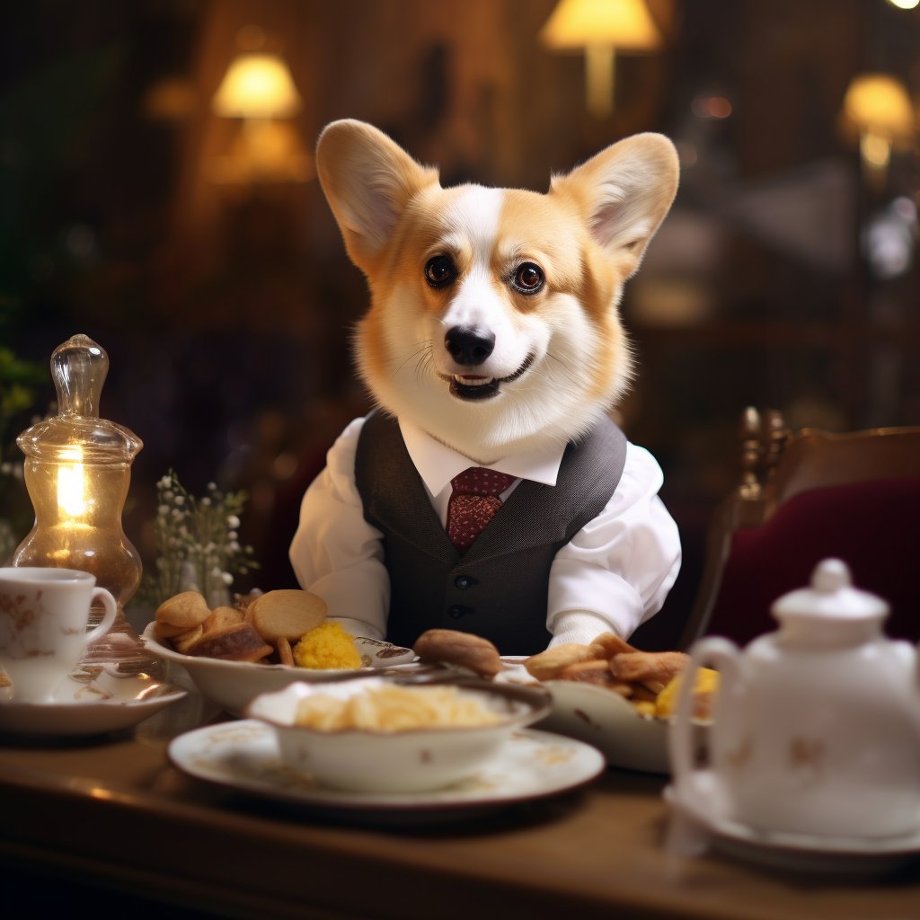 Observant Waitstaff At Work Dog Paintings By Famous Artists Photograph