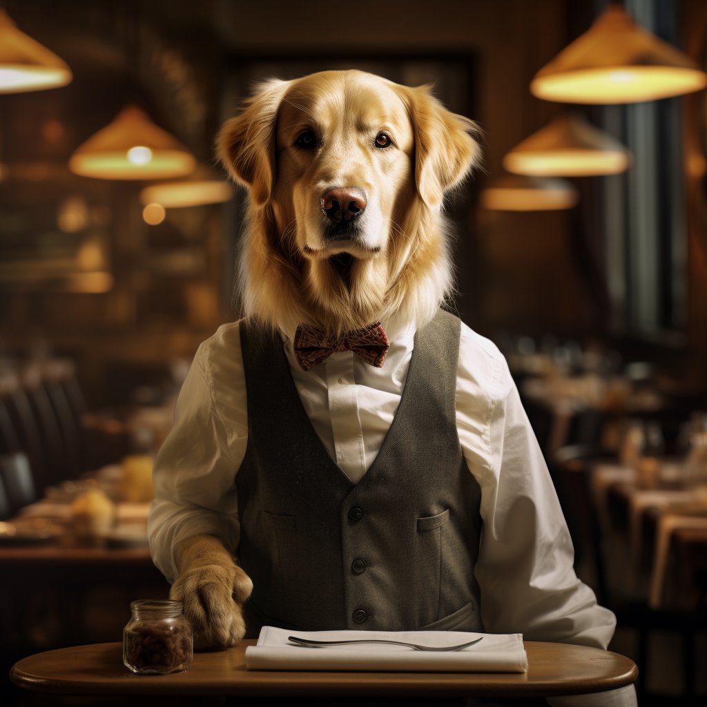 Accommodating Dining Room Staff Large Dog Art Photograph