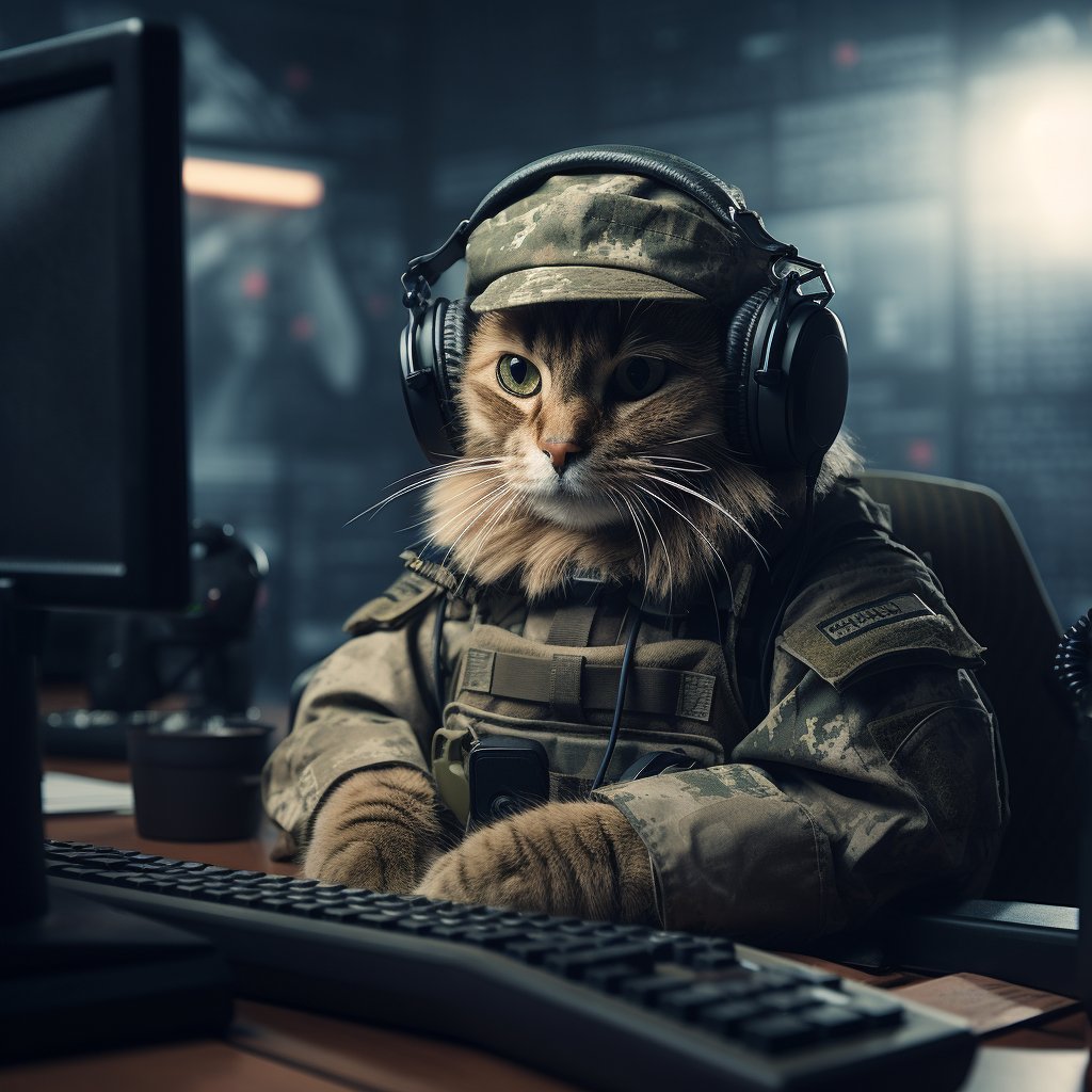 Covert Intelligence Gathering Cat Simple Digital Art