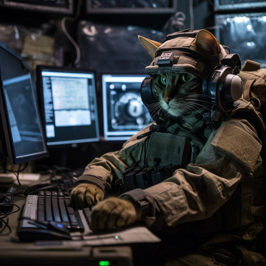 Adaptable Intelligence Soldier Surreal Cat Digital Art